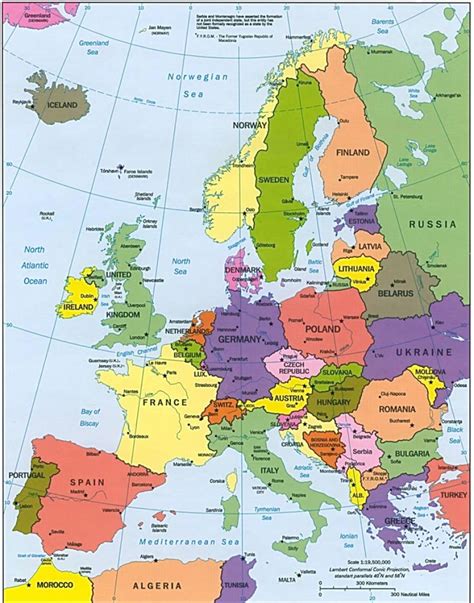 map of europe with countries labeled.